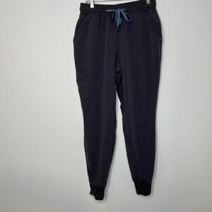 Jaanuu Joggers 4 Pocket Scrub Pants Women's Size M Black blue Soft Nursing *read